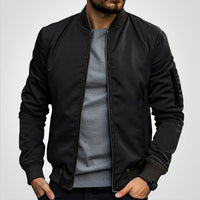 Niklas | Herren Klassische Bomber Übergangsjacke – Schwarz