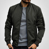 Niklas | Herren Klassische Bomber Übergangsjacke – Olivgrün