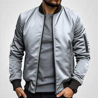 Niklas | Herren Klassische Bomber Übergangsjacke – Hellgrau