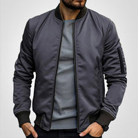 Niklas | Herren Klassische Bomber Übergangsjacke – Dunkelgrau