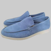 Niklas | Herren Lässige Slip-On Leder Loafer – Hellblau