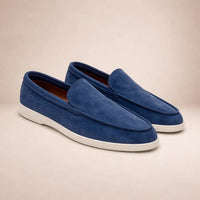 Niklas | Herren Lässige Slip-On Leder Loafer – Dunkelblau