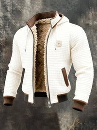 Niklas | Herren Steppjacke Fleecefutter Kapuze – Weiß