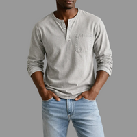 Sebastian | Herren Casual Henley Langarmshirt – Beige