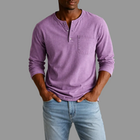 Sebastian | Herren Casual Henley Langarmshirt – Lila