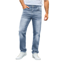 Nils | Herren Straight-Leg Jeans mit Stretch – Hellblau
