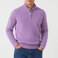 Noah | Herren Klassischer Stehkragen Cardigan – Lila