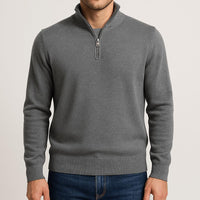 Noah | Herren Klassischer Stehkragen Cardigan – Grau