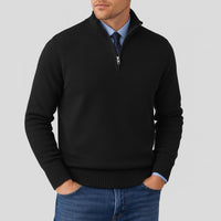 Noah | Herren Klassischer Stehkragen Cardigan – Schwarz