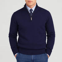 Noah | Herren Klassischer Stehkragen Cardigan – Marine