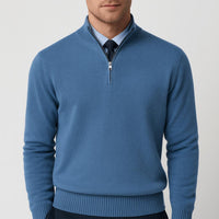 Noah | Herren Klassischer Stehkragen Cardigan – Blau