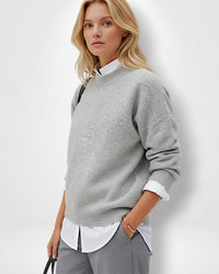Pullover mit Rundhals für Damen – Grau