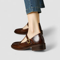 Olivia | Orthopädische Mary-Jane Schuhe – Braun