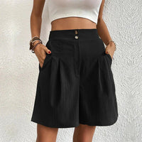 Halia - hoch taillierte Shorts mit Soft-Touch – Schwarz