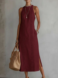 Liana | Fließendes Sommer-Midikleid – Rot