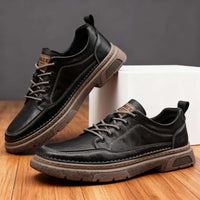 Oswin | Herren Casual Schnür-Halbschuhe – Schwarz