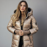 Dinna | Langer Wintermantel – Roségold