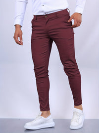 Penn | Herren Slim Fit Chinohose mit Stretch – Bordeaux