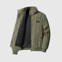 Poul | Retro-Cord-Sherpa-Jacke – Army Grün