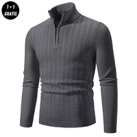 EDDY - Stilvoller Zip-Up Pullover für Herren – Dunkelgrau