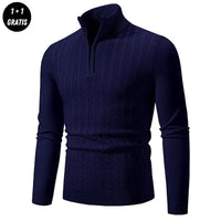 EDDY - Stilvoller Zip-Up Pullover für Herren – Marine