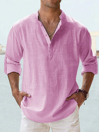 Eckhard | Herren Sommer Hemd | Langarm – Rosa