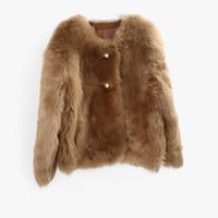 Kolath | Shearling-Pullover aus Naturpelz - Mühelose Gemütlichkeit und Raffinesse – Camel