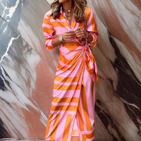 Amira™ – Wickelkleid mit Print – Orange/Rosa