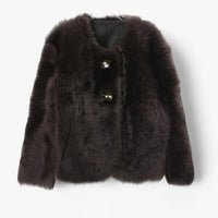 Kolath | Shearling-Pullover aus Naturpelz - Mühelose Gemütlichkeit und Raffinesse – Schwarzbraun