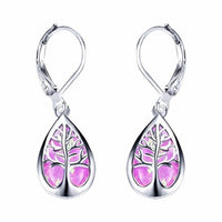 Baum des Lebens Ohrringe aus Opal und Silber – Violett