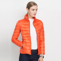 Damen Puffer Langarm Jacke | Bequeme – Orange