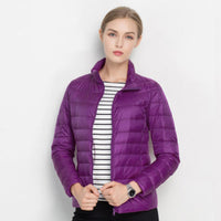 Damensteppjacke mit langer Form | Wintertauglich – Violett