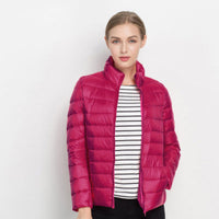 Damen-Steppjacke mit Langarmstruktur | isolierende ausführung – Rosa Fuchsia