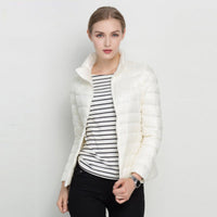 Damensteppjacke mit langer Form | Wintertauglich – Weiß