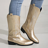 Daniela | Damen Elegant Western Cowboystiefel – Gold