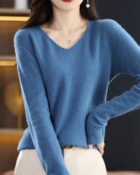 Bianca | Feiner Merino Pullover – Blau