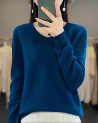 Bianca | Feiner Merino Pullover – Seetangblau