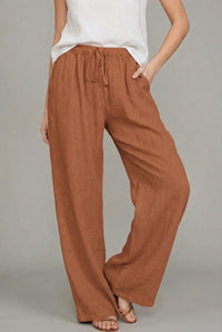 Ragnhild | Weite Hose mit Kordelzugbund – Orange