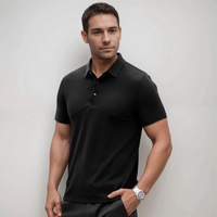 Raphael | Herren Strukturiertes Freizeit Poloshirt – Schwarz