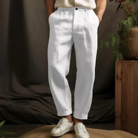 Rene | Herren Luftige Leinen Hose – Weiß