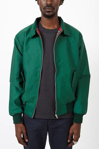 Rex | Herren klassische Harrington Jacke mit Tartan-Futter – Grün