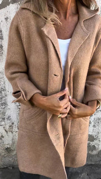 Romy | Langer Kuschelweicher Blazer – Khaki