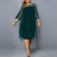 Martina | Damen Elegantes Tailliertes Kleid – Grün