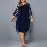 Martina | Damen Elegantes Tailliertes Kleid – Blau