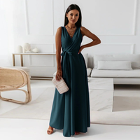 Selma | Elegantes Wickel Maxikleid – Dunkelgrün