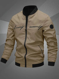 Simon | Herren Lässige College Bomberjacke – Khaki 1