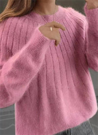 Sandra | Damen Klassiker Kaschmirpullover – Rosa