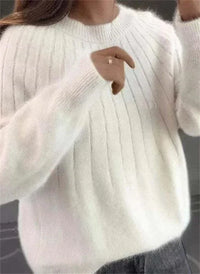 Sandra | Damen Klassiker Kaschmirpullover – Weiß