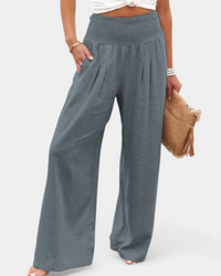 Sommerhose mit hoher Taille für Damen | Leichte – Grau