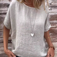 CLARISSA - LOCKERE LEINENBLUSE – Weiß